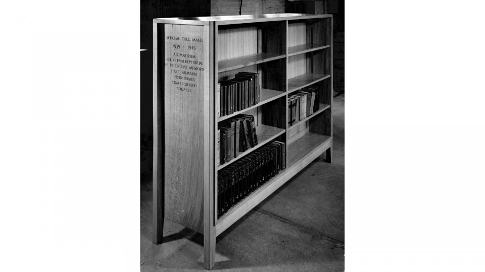 MAGDALEN COLLEGE - war memorial bookcases - 1949